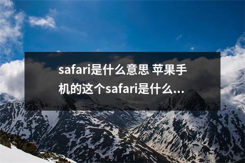 safari是什么意思 苹果手机的这个safari是什么意思