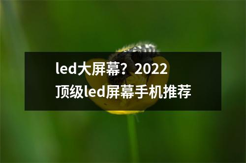 led大屏幕？2022顶级led屏幕手机推荐