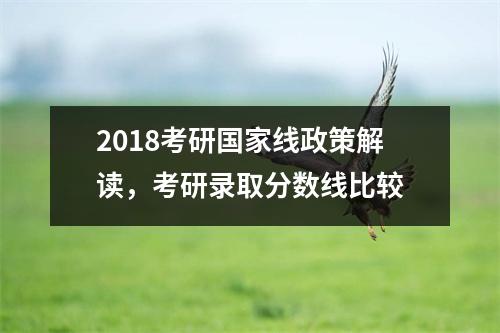 2018考研国家线政策解读，考研录取分数线比较