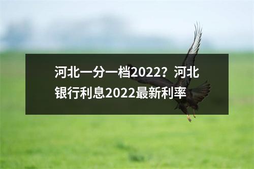 河北一分一档2022？河北银行利息2022最新利率