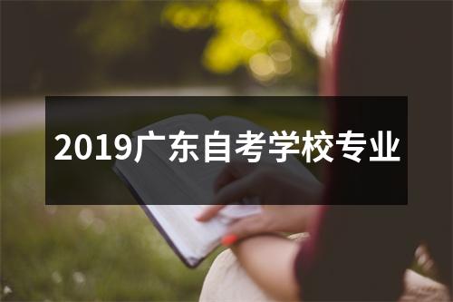 2019广东自考学校专业
