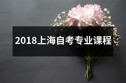 2018上海自考专业课程