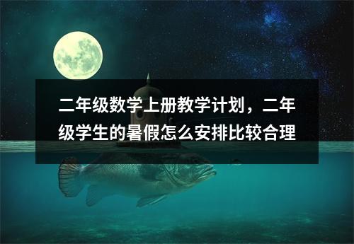 二年级数学上册教学计划，二年级学生的暑假怎么安排比较合理