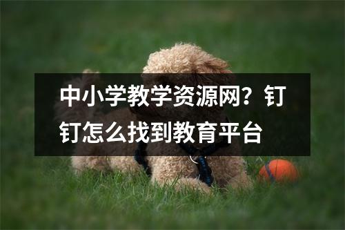 中小学教学资源网？钉钉怎么找到教育平台