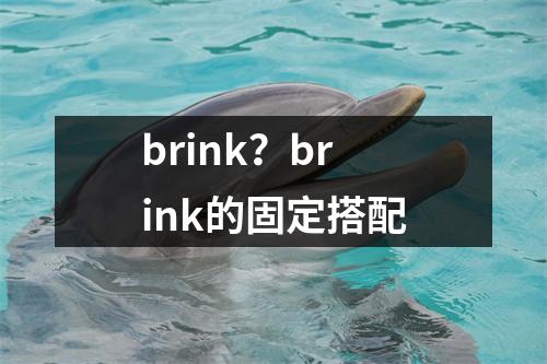 brink？brink的固定搭配