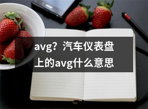 avg？汽车仪表盘上的avg什么意思