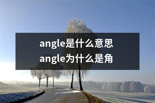 angle是什么意思 angle为什么是角