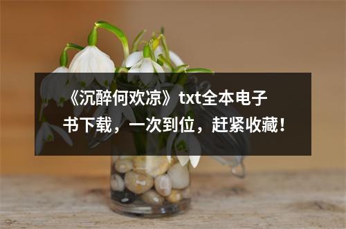 《沉醉何欢凉》txt全本电子书下载，一次到位，赶紧收藏！