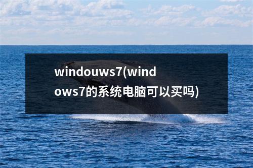windouws7(windows7的系统电脑可以买吗)