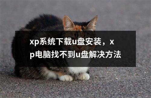 xp系统下载u盘安装，xp电脑找不到u盘解决方法