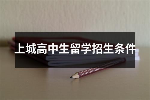 上城高中生留学招生条件