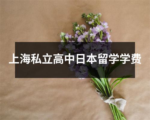 上海私立高中日本留学学费