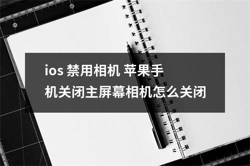 ios 禁用相机 苹果手机关闭主屏幕相机怎么关闭