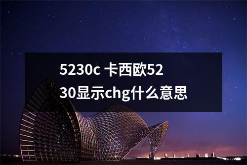 5230c 卡西欧5230显示chg什么意思