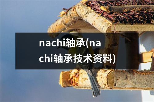 nachi轴承(nachi轴承技术资料)
