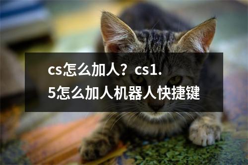 cs怎么加人？cs1.5怎么加人机器人快捷键